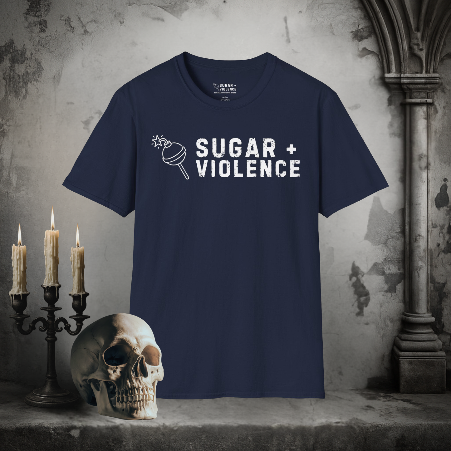 Sugar + Violence Logo Tee – Dark Alt Aesthetic T-Shirt