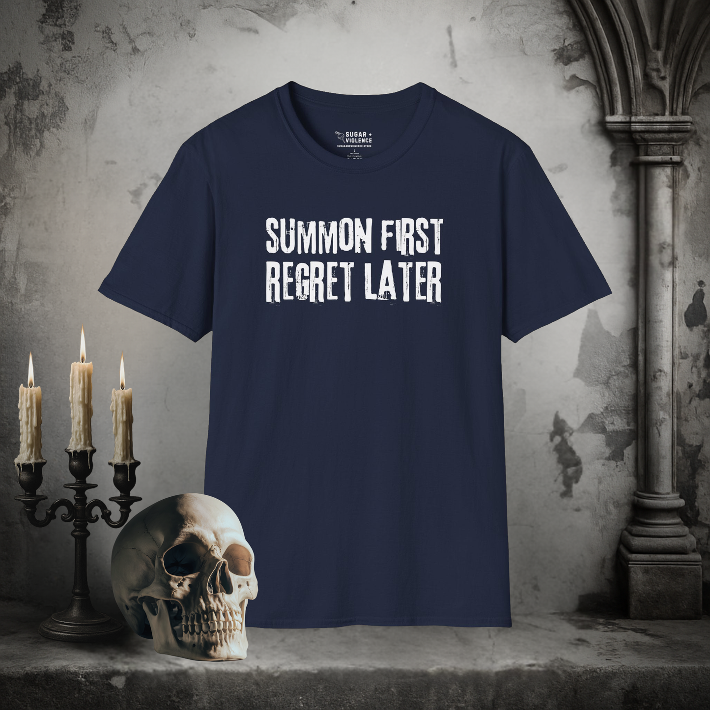 Summon First, Regret Later – Occult Humor Gothic T-Shirt