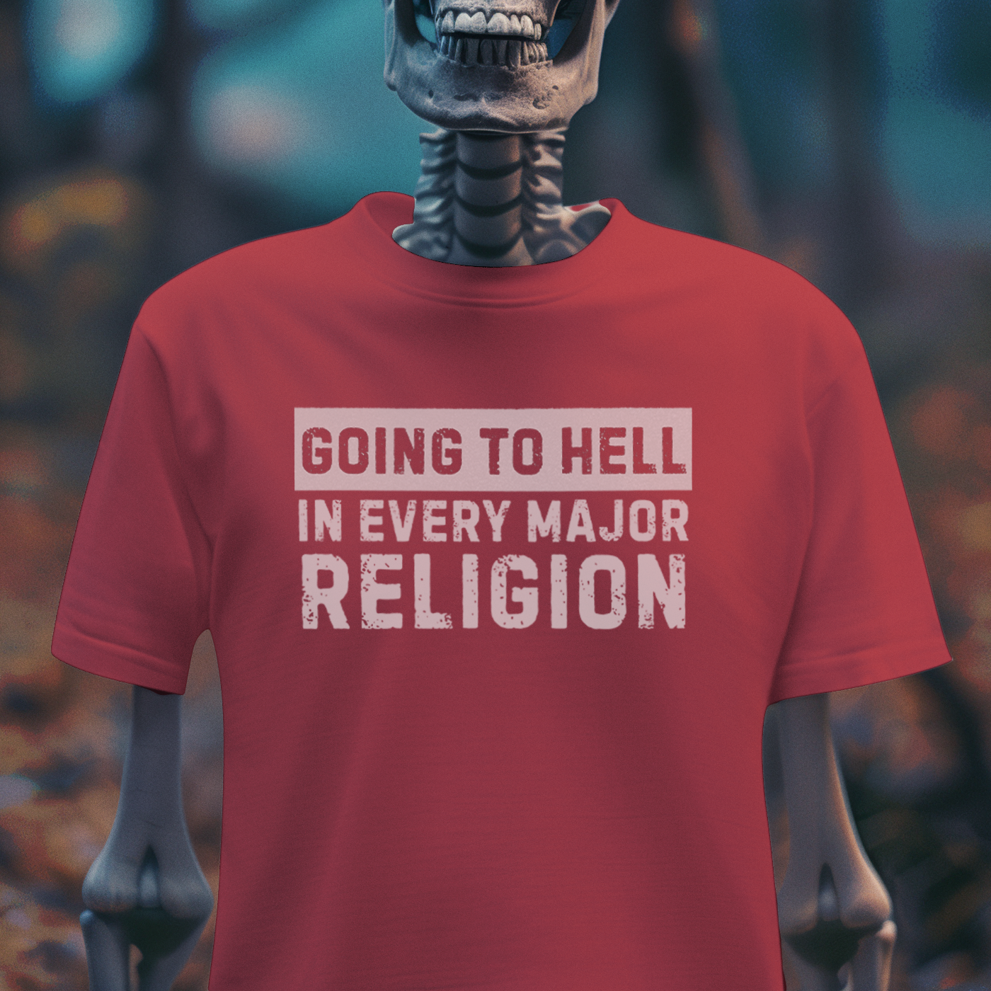 Going to Hell in Every Major Religion – Dark Humor Tee