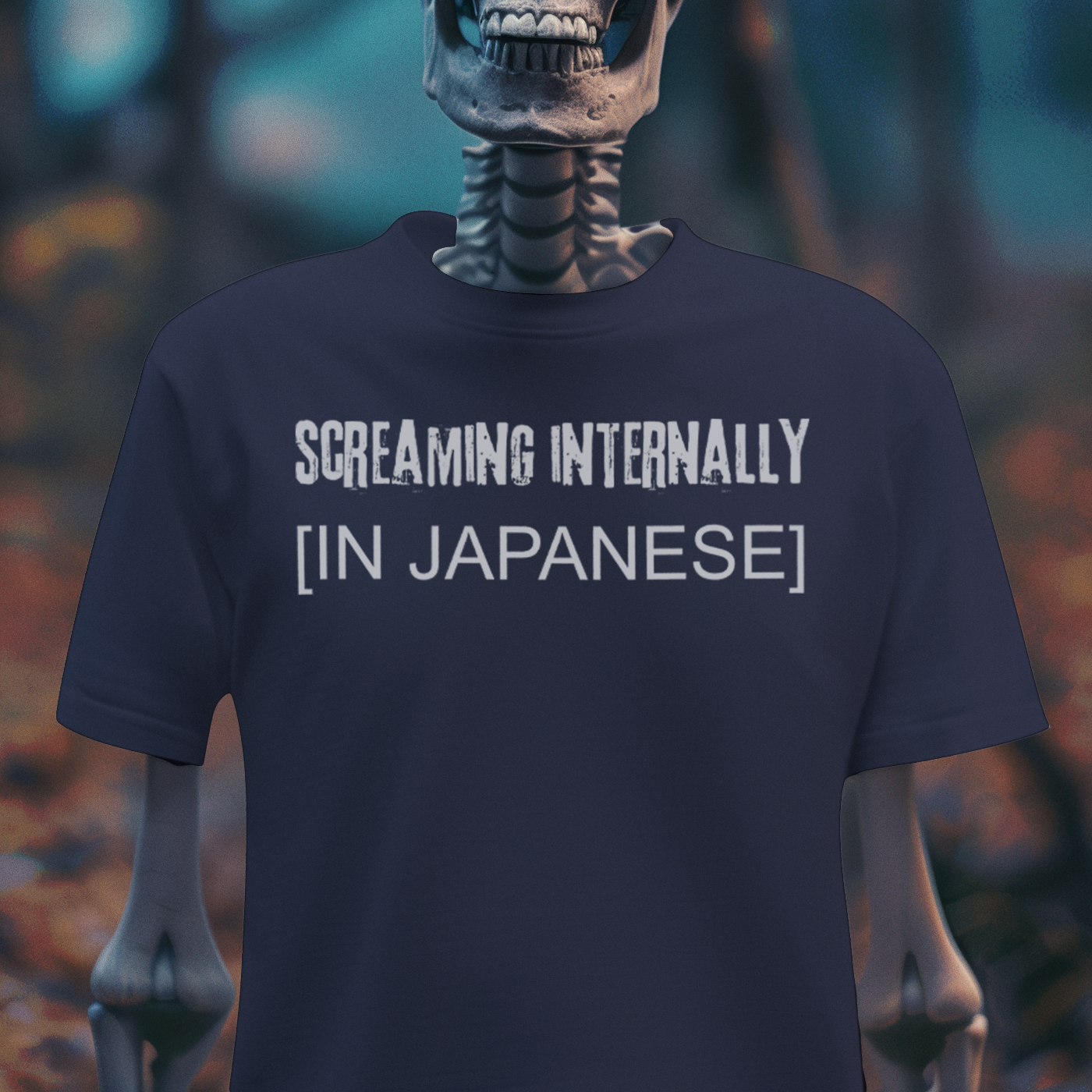 Screaming Internally (In Japanese) – Goth Anxiety Meme T-Shirt