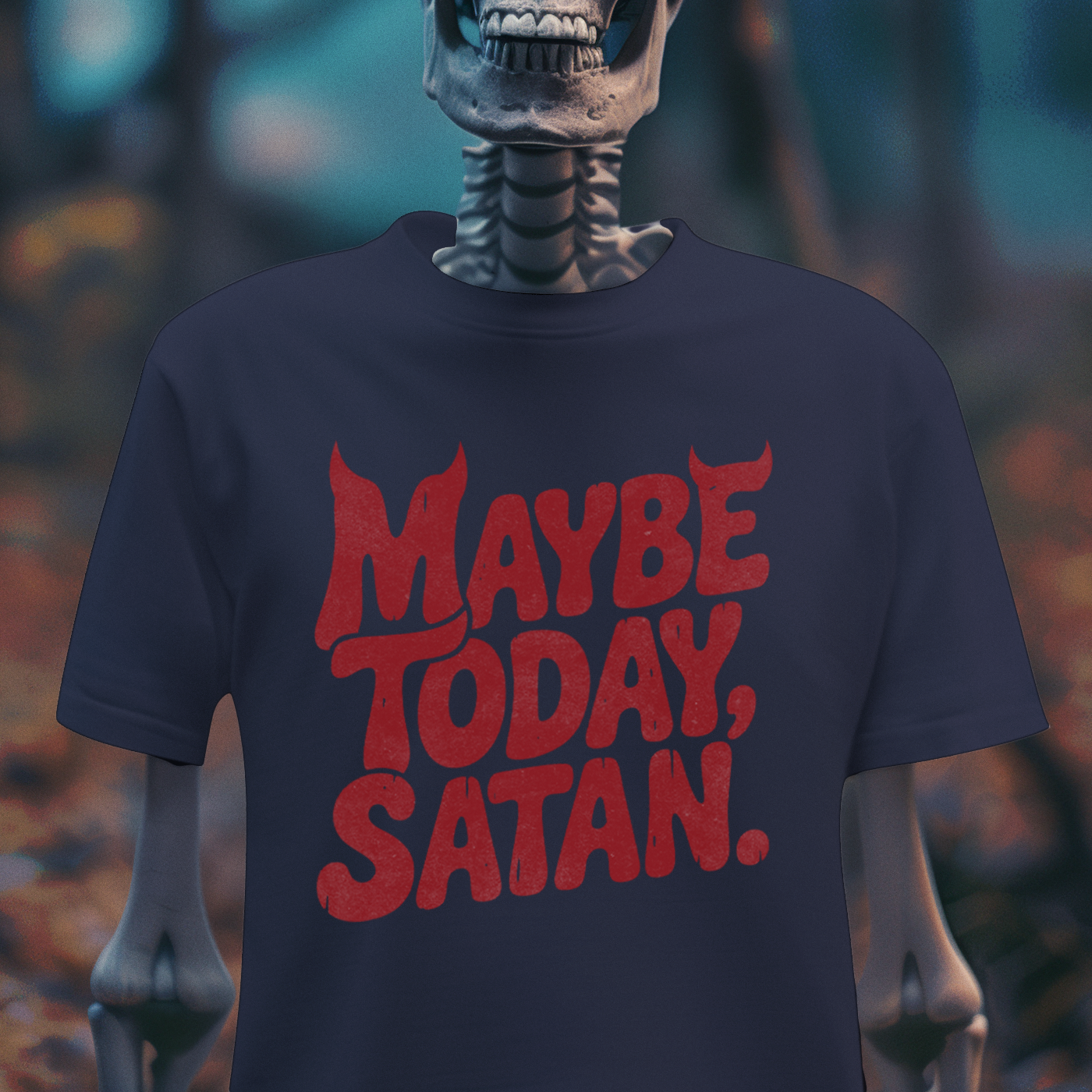 Maybe Today, Satan – Gothic Dark Humor T-Shirt