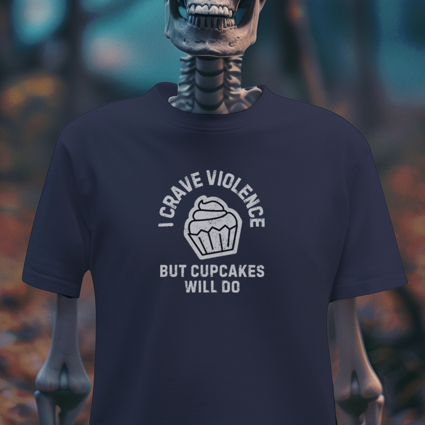 I Crave Violence (But Cupcakes Will Do) – Dark Humor Goth T-Shirt