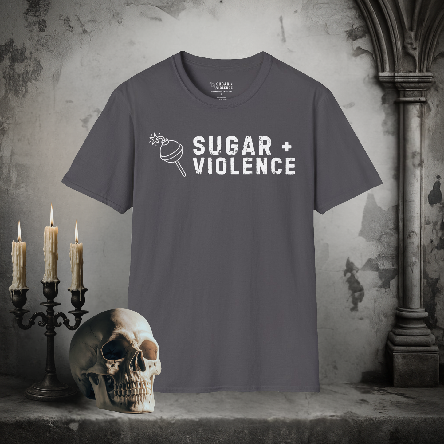 Sugar + Violence Logo Tee – Dark Alt Aesthetic T-Shirt