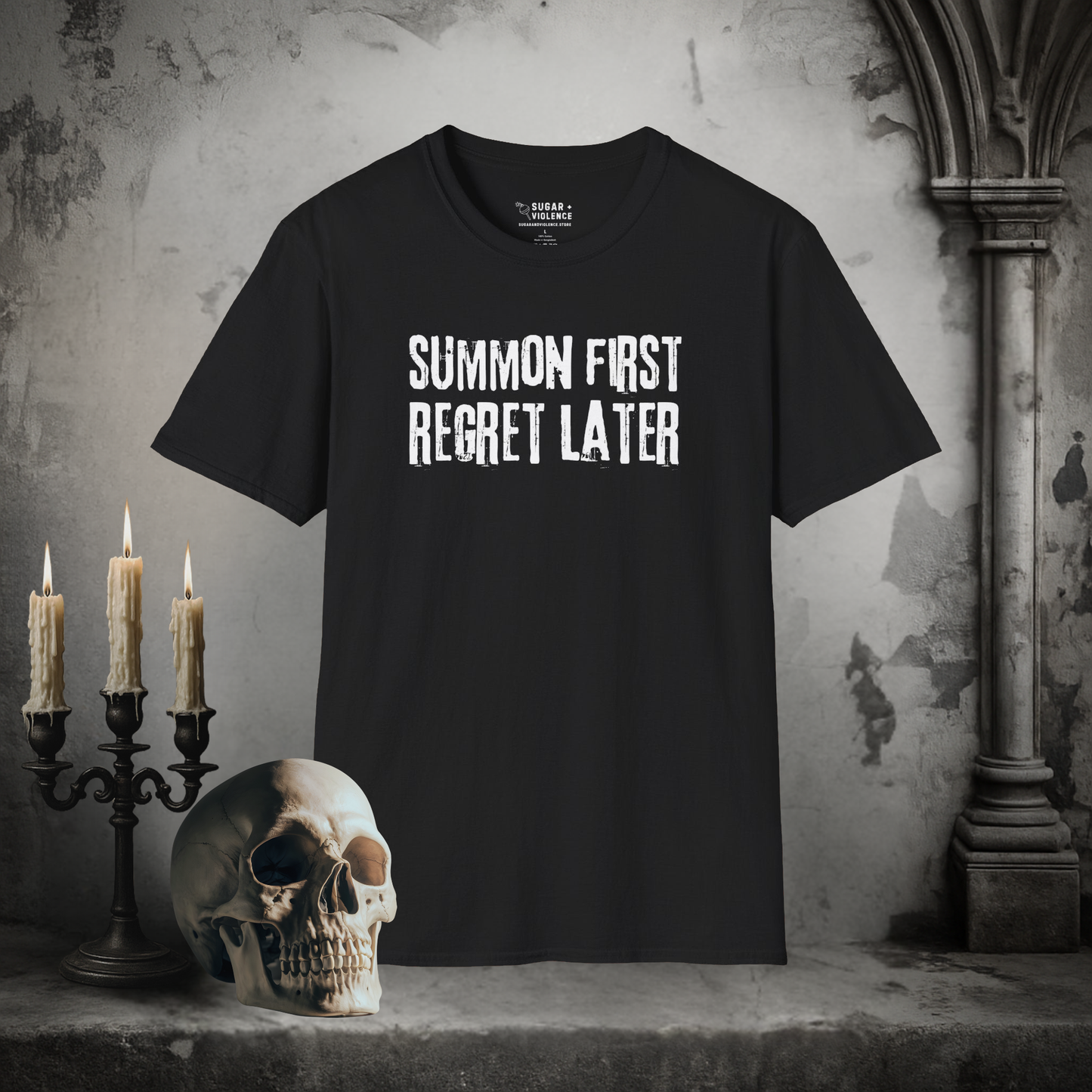 Summon First, Regret Later – Occult Humor Gothic T-Shirt