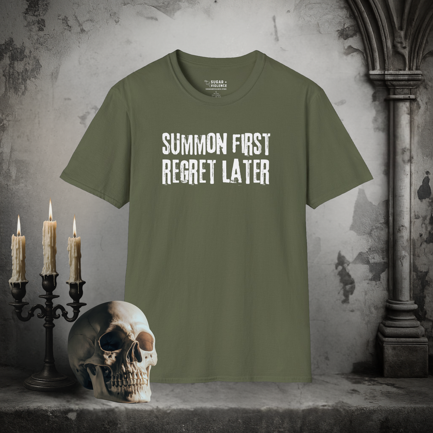 Summon First, Regret Later – Occult Humor Gothic T-Shirt