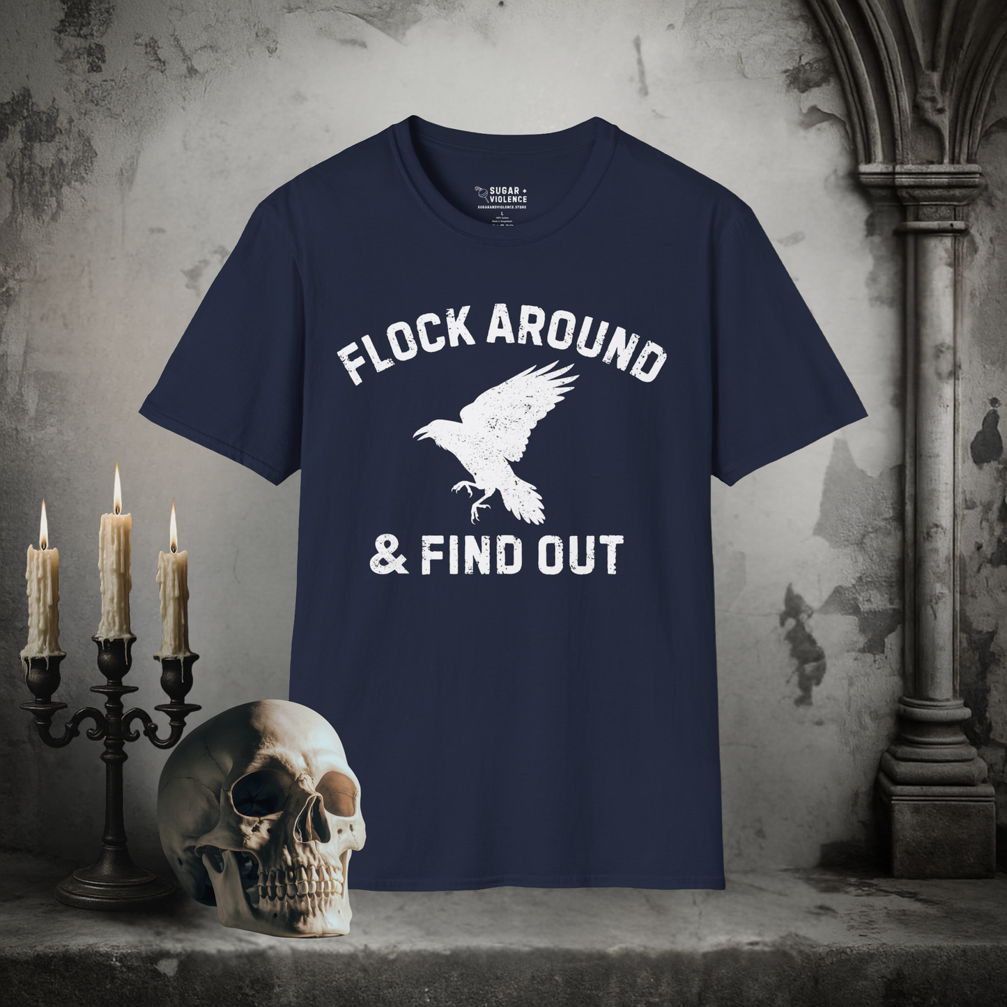 Flock Around & Find Out – Gothic Raven Graphic Tee