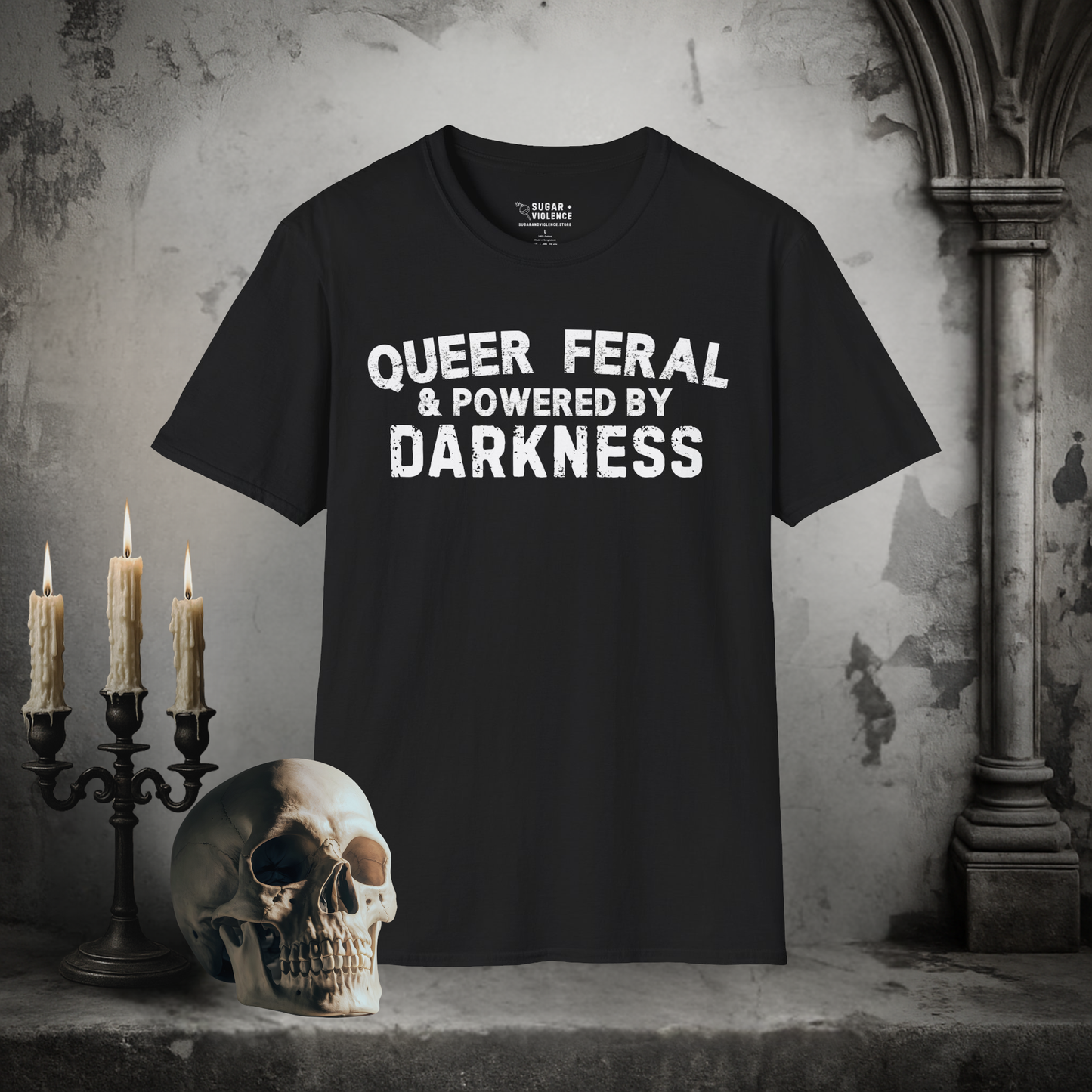 Queer, Feral & Powered by Darkness – Pride Gothic Tee