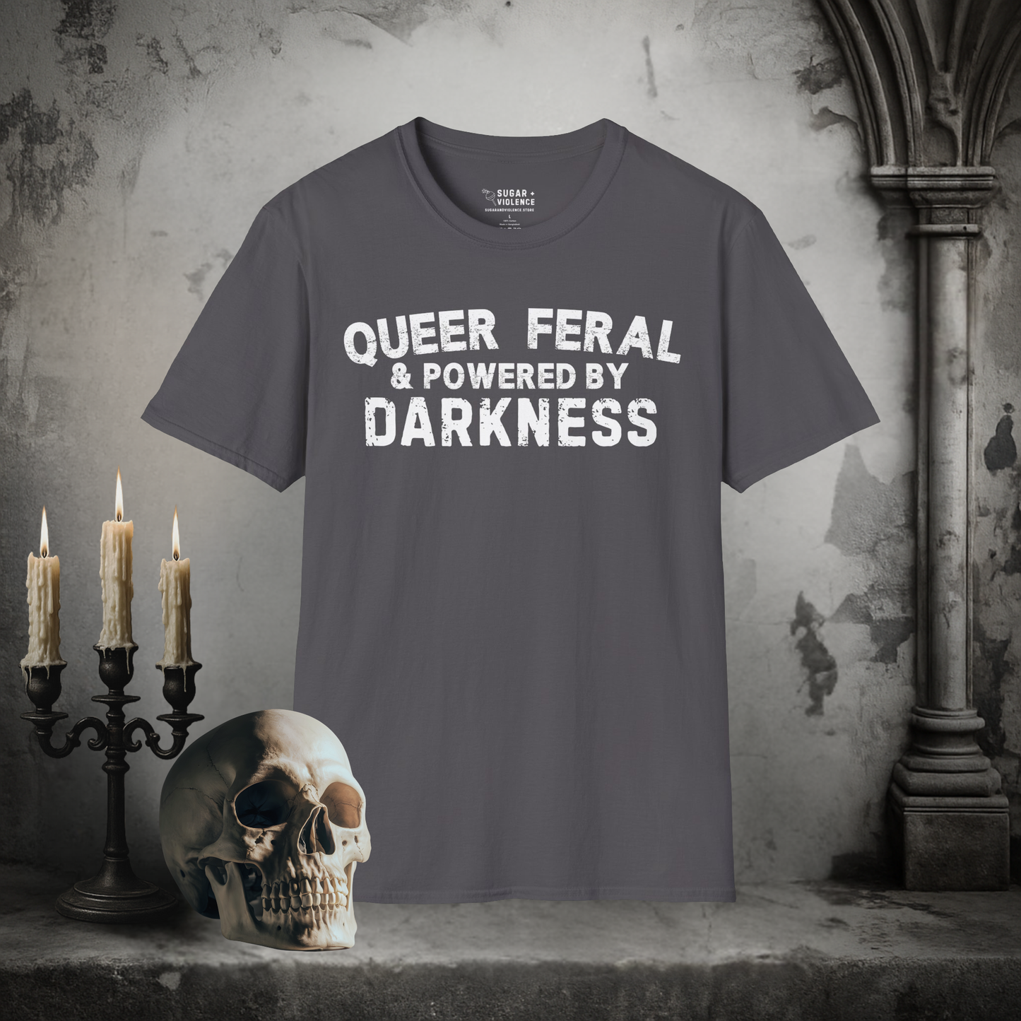 Queer, Feral & Powered by Darkness – Pride Gothic Tee