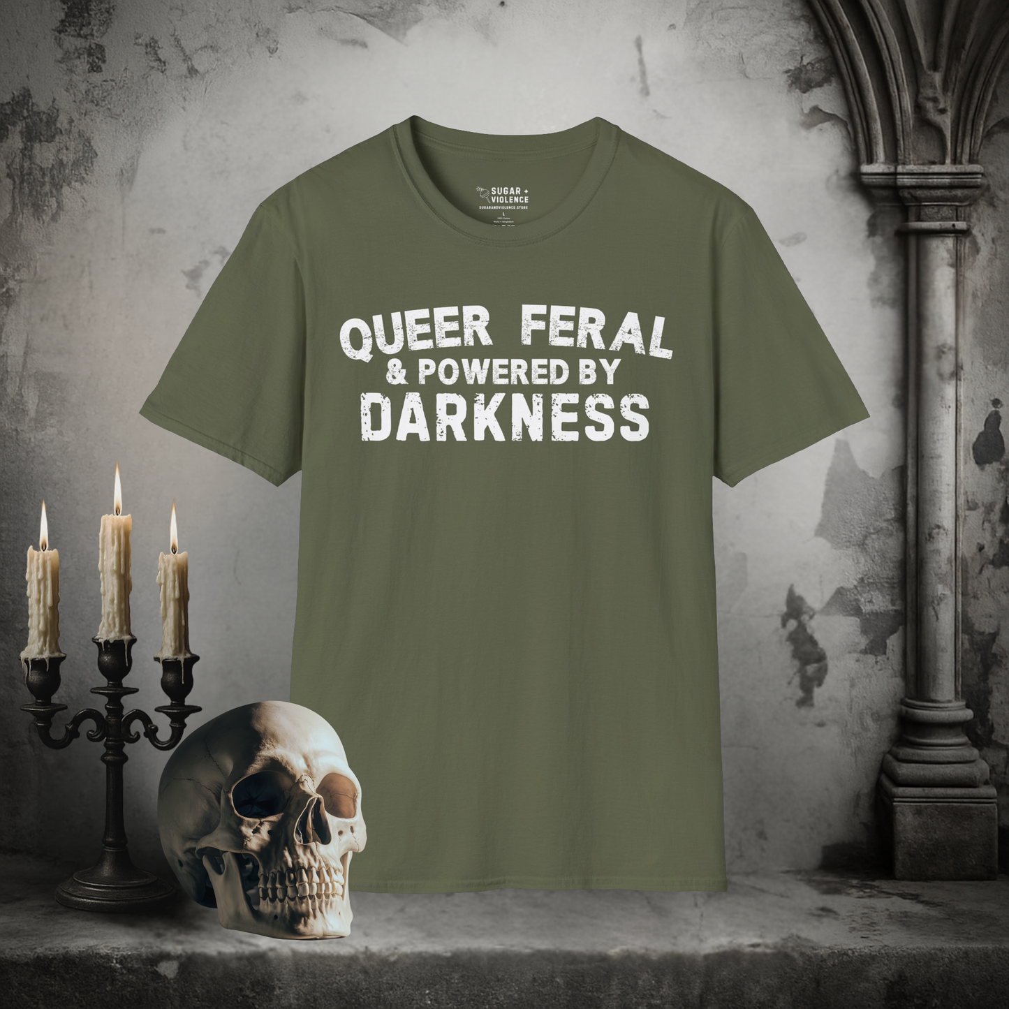 Queer, Feral & Powered by Darkness – Pride Gothic Tee