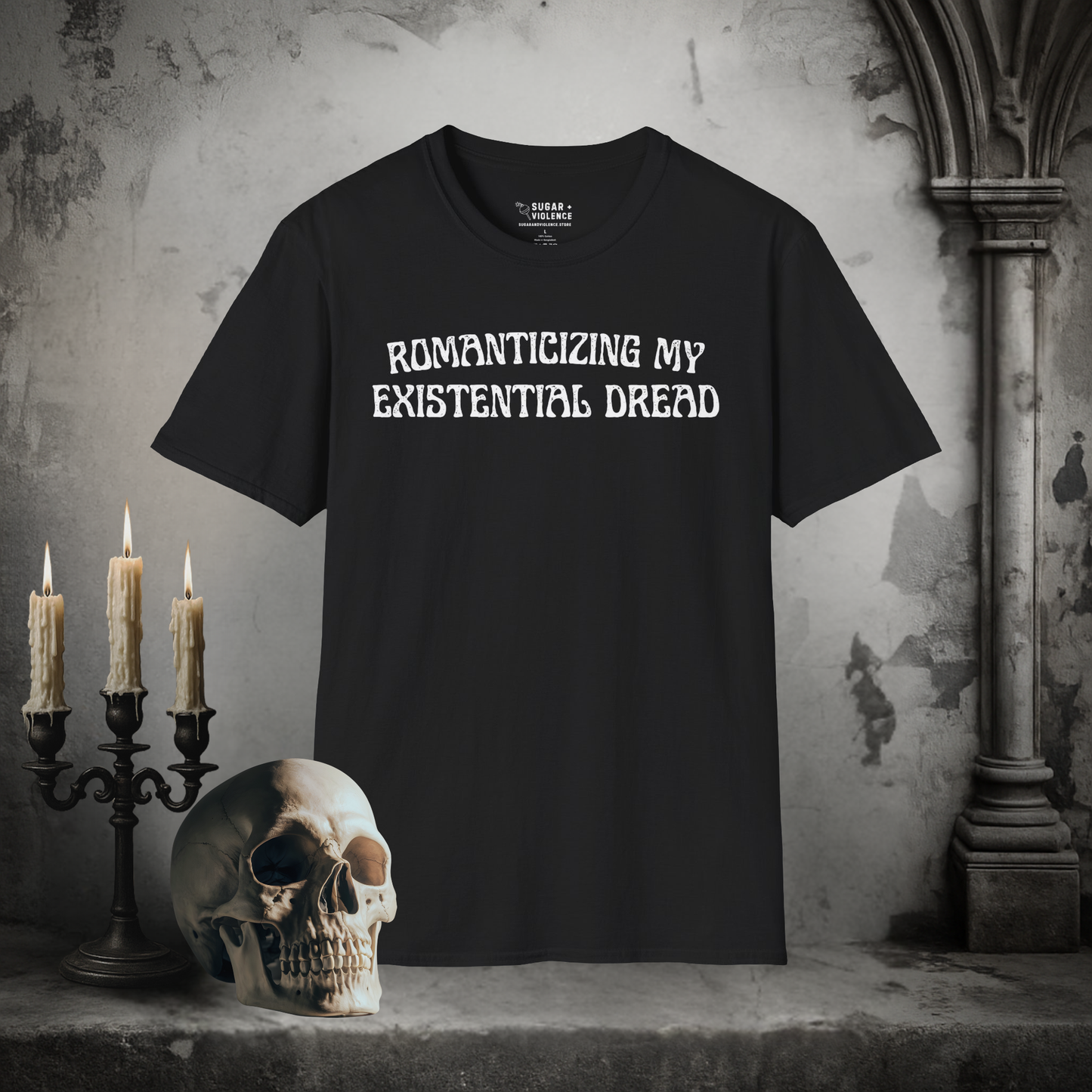 Romanticizing My Existential Dread – Goth Aesthetic Mood Tee