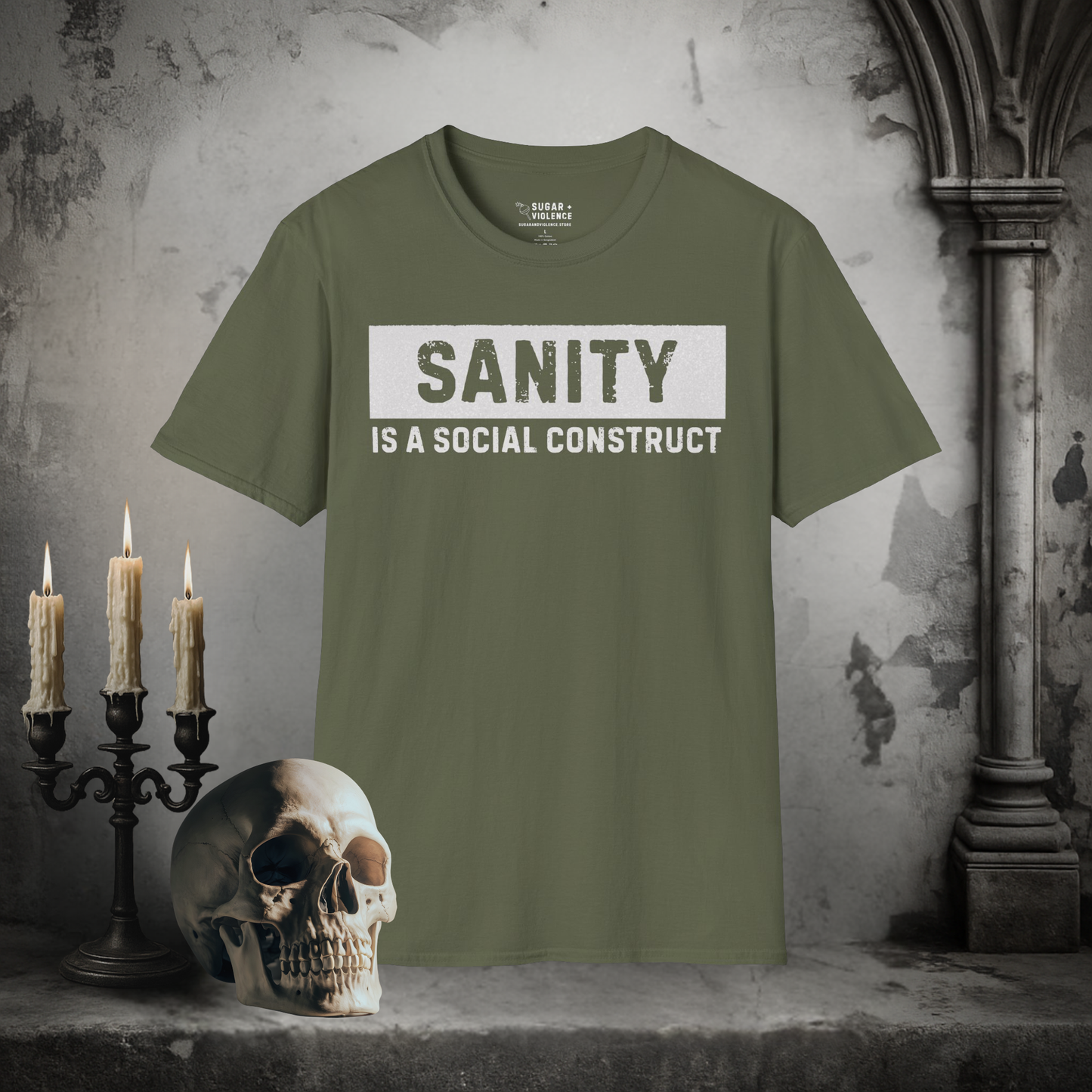 Sanity Is a Social Construct – Gothic Statement Tee