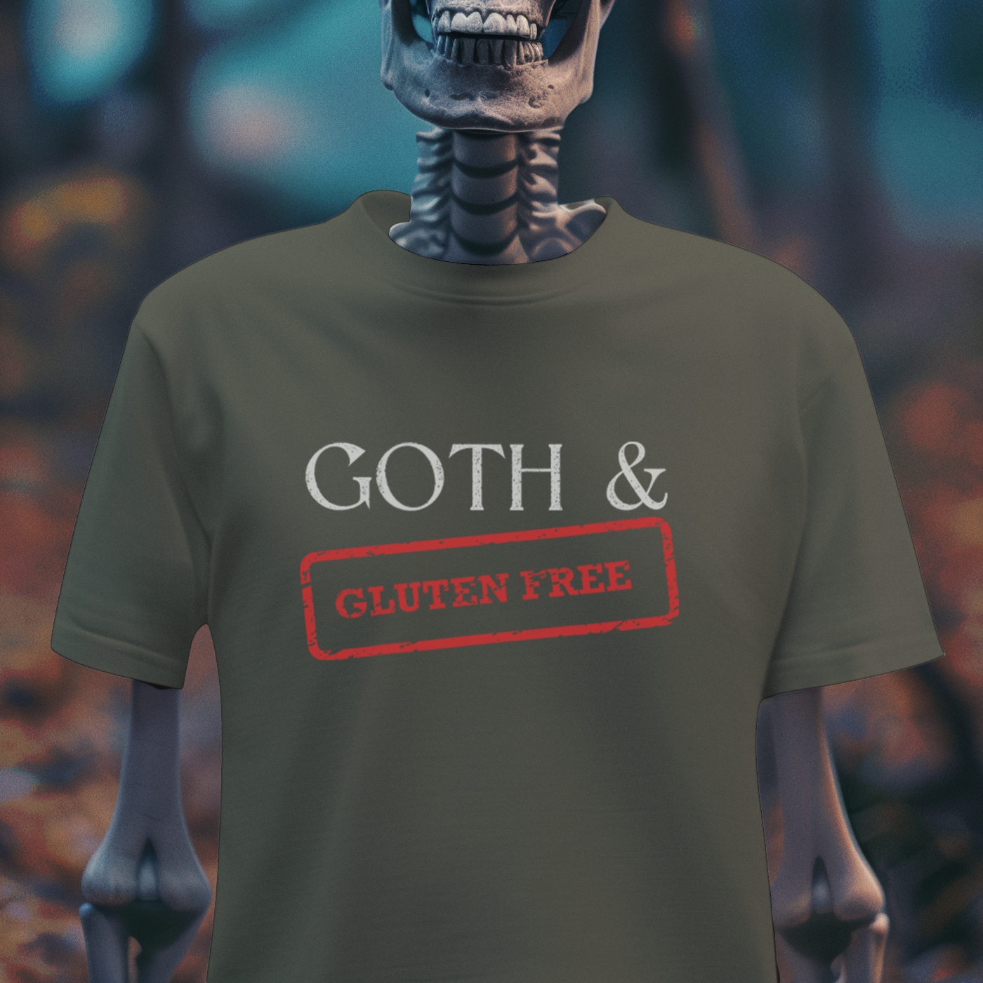 Goth & Gluten Free – Dark Humor Cannibalism Joke Tee