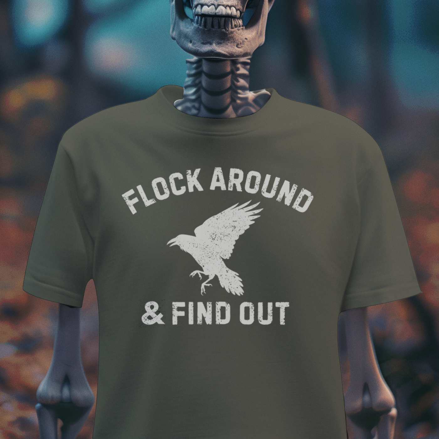 Flock Around & Find Out – Gothic Raven Graphic Tee