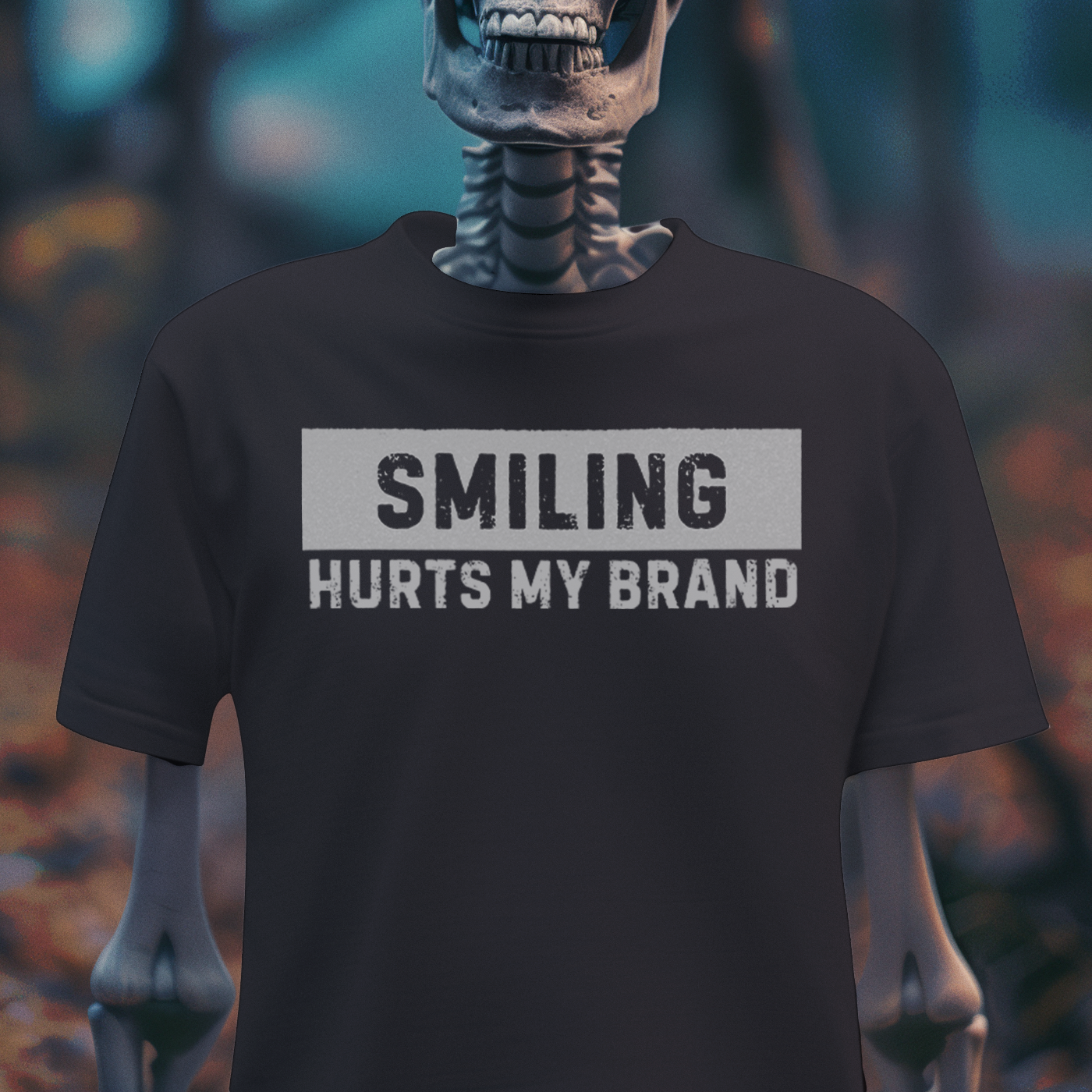 Smiling Hurts My Brand – Goth & Grumpy Humor Tee