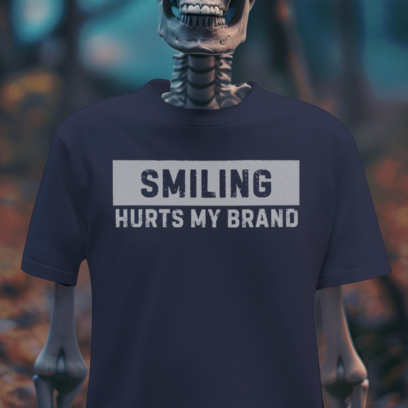 Smiling Hurts My Brand – Goth & Grumpy Humor Tee