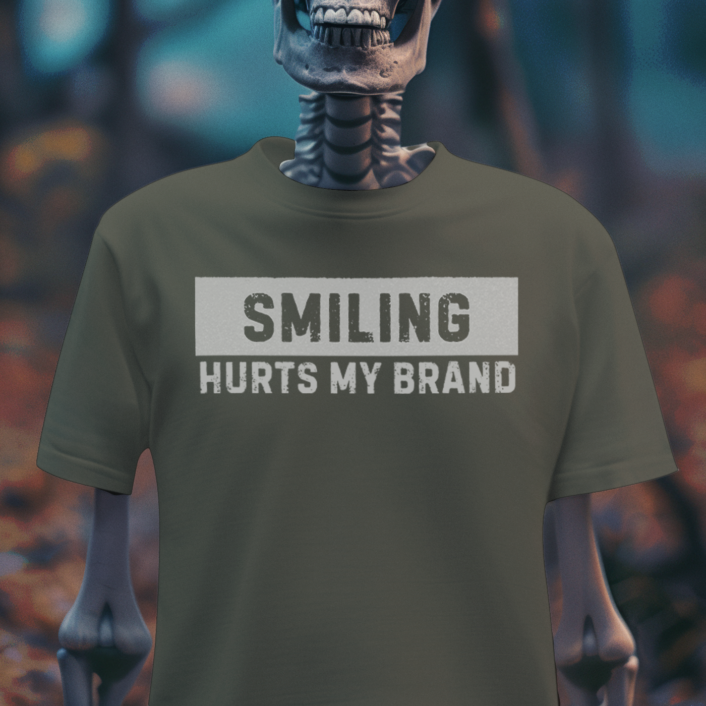 Smiling Hurts My Brand – Goth & Grumpy Humor Tee