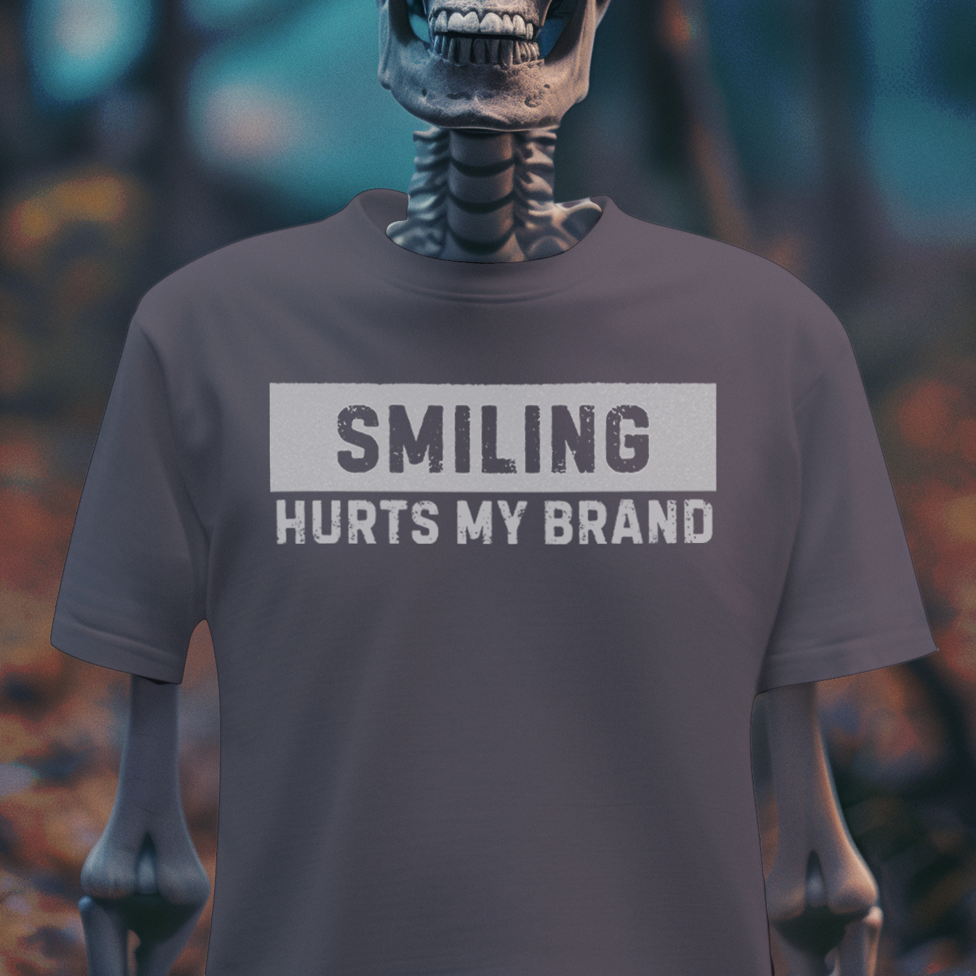 Smiling Hurts My Brand – Goth & Grumpy Humor Tee