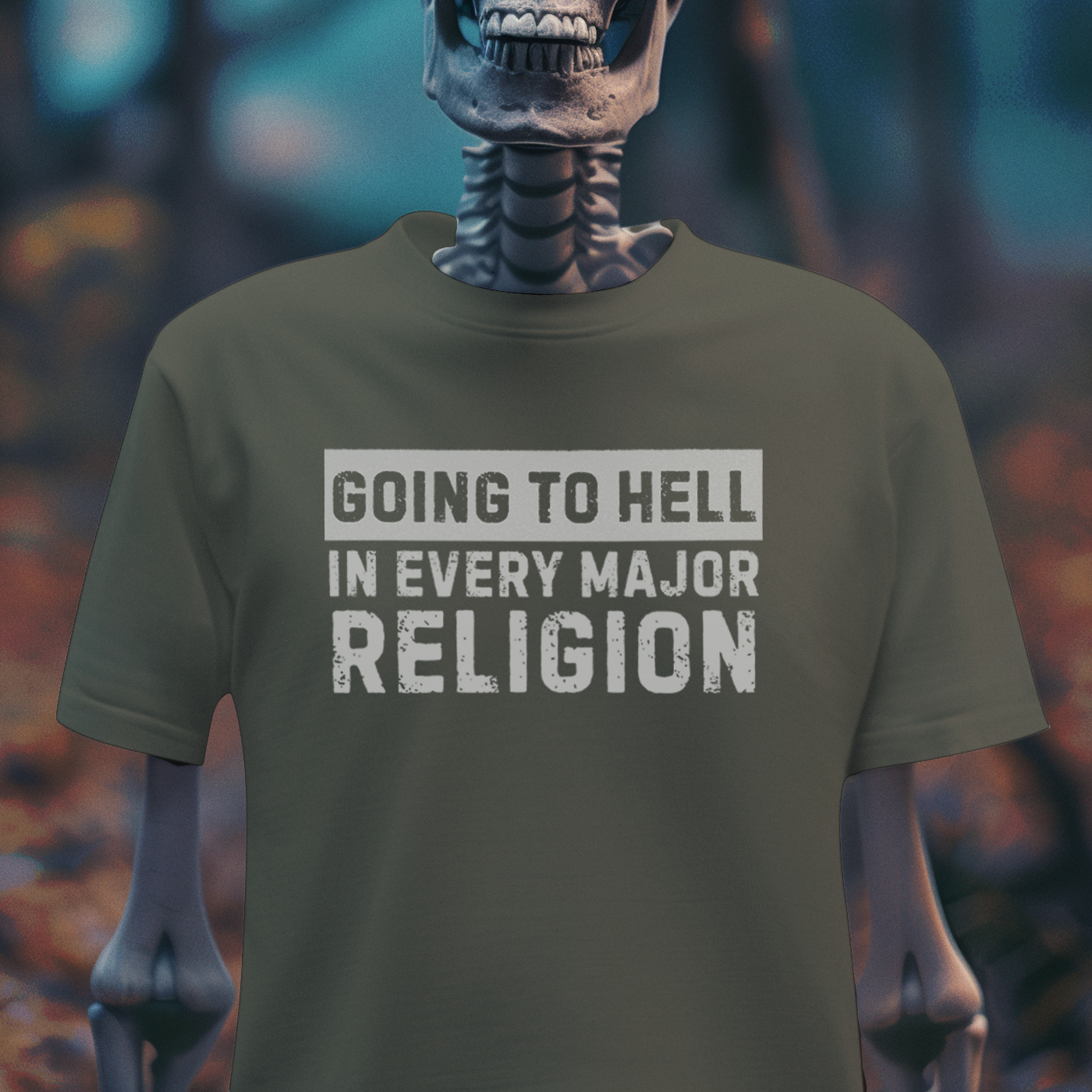 Going to Hell in Every Major Religion – Dark Humor Tee