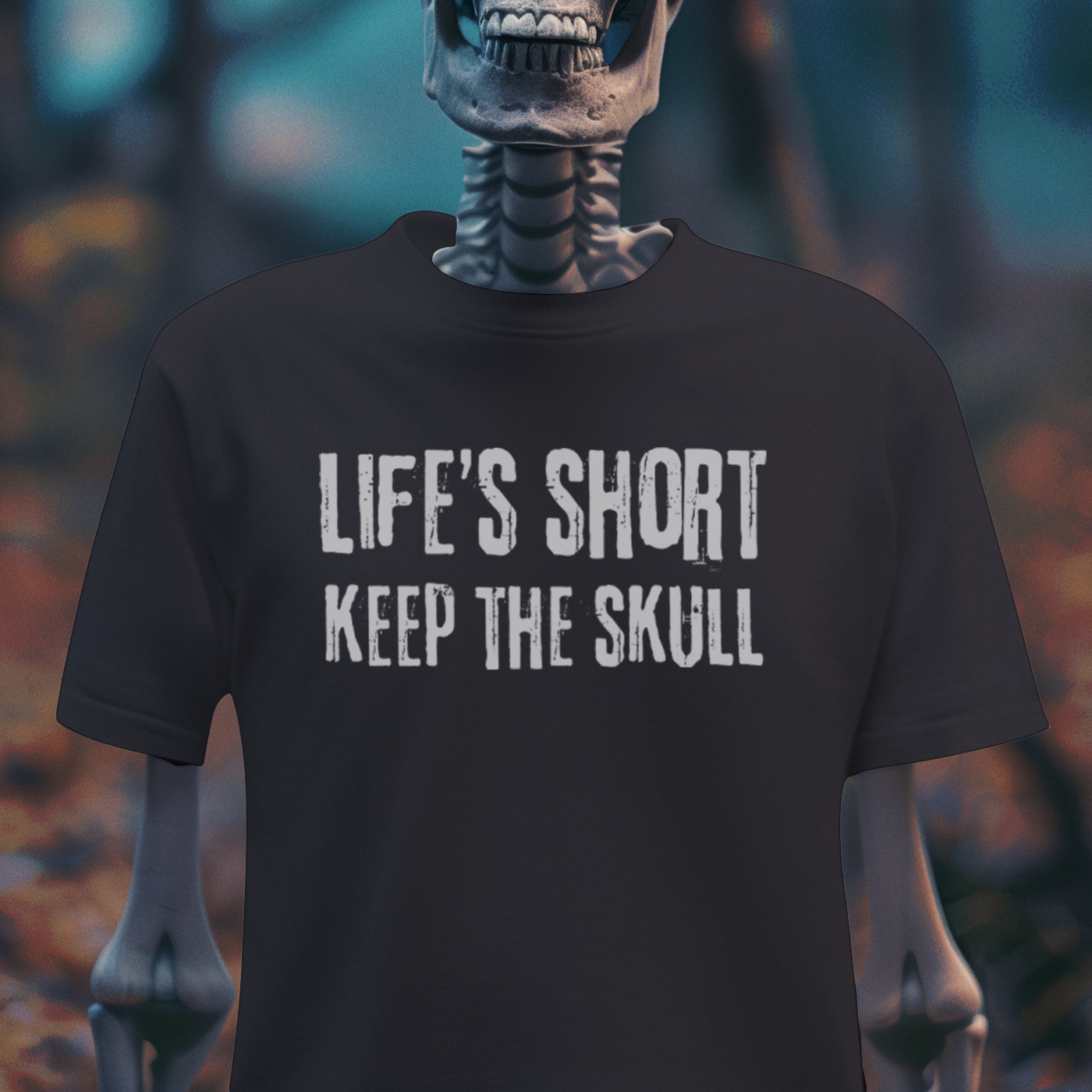 Life’s Short, Keep the Skull – Gothic Dark Humor T-Shirt