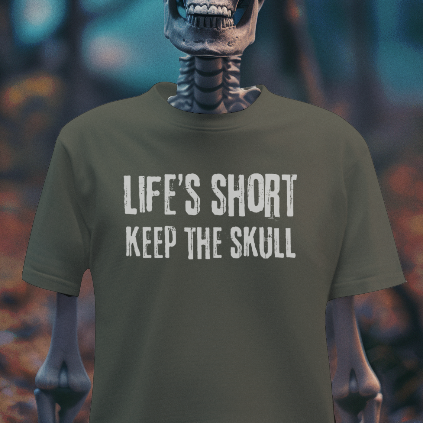Life’s Short, Keep the Skull – Gothic Dark Humor T-Shirt