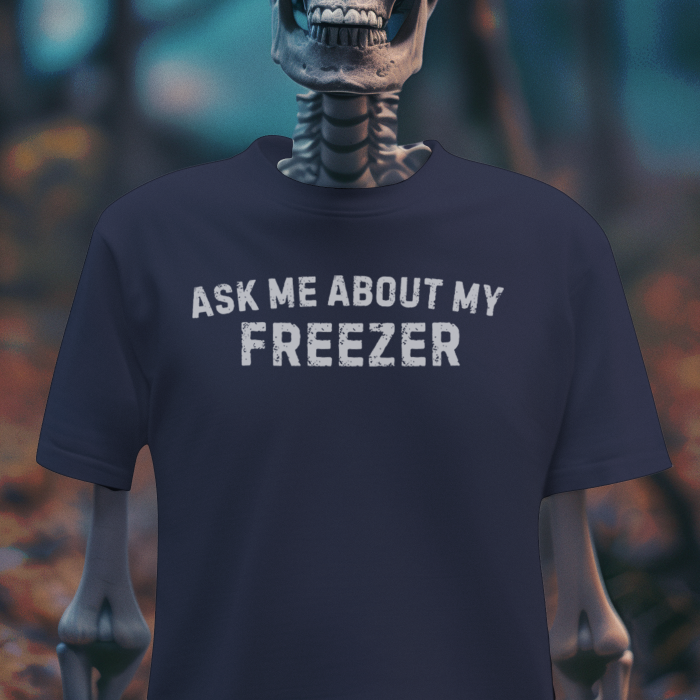 Ask Me About My Freezer – Gothic Dark Humor T-Shirt