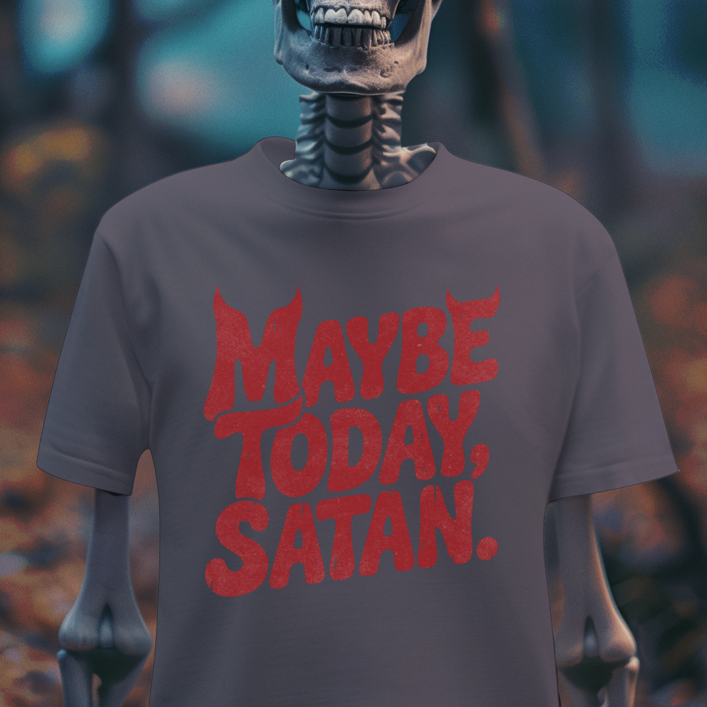 Maybe Today, Satan – Gothic Dark Humor T-Shirt