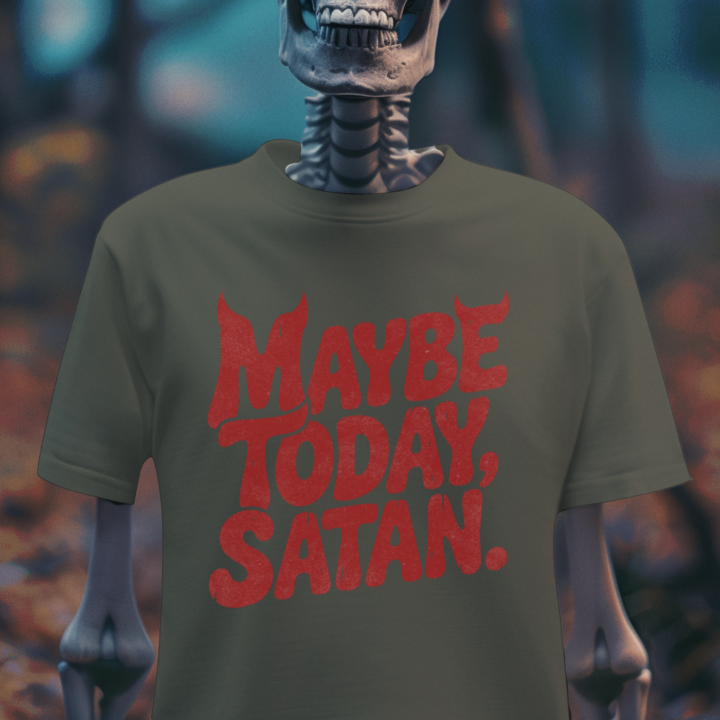 Maybe Today, Satan – Gothic Dark Humor T-Shirt