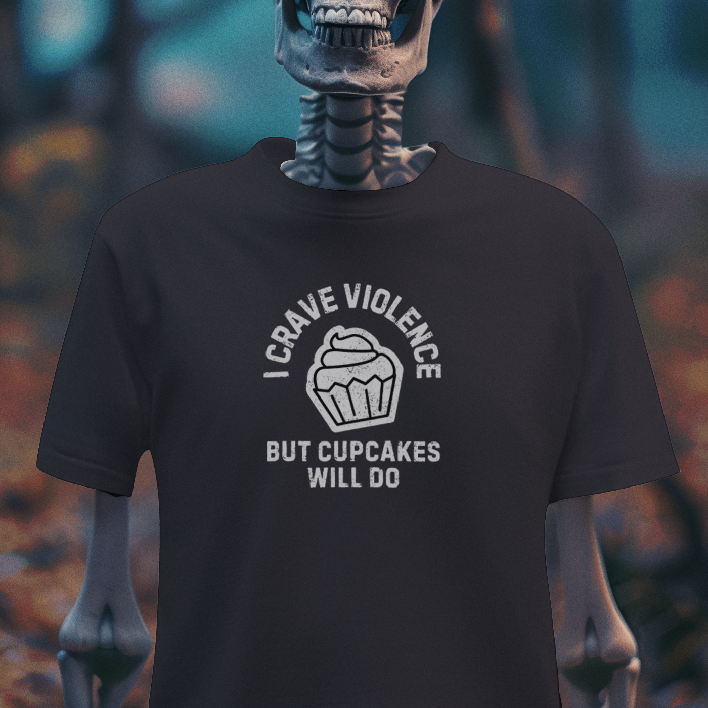 I Crave Violence (But Cupcakes Will Do) – Dark Humor Goth T-Shirt