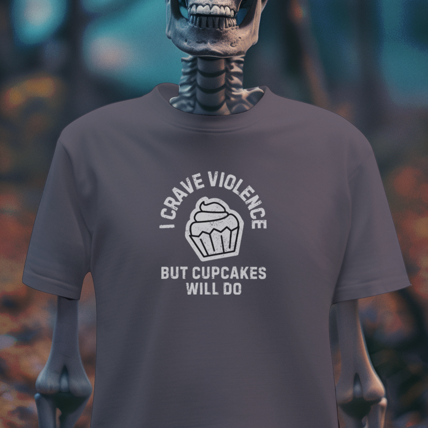 I Crave Violence (But Cupcakes Will Do) – Dark Humor Goth T-Shirt