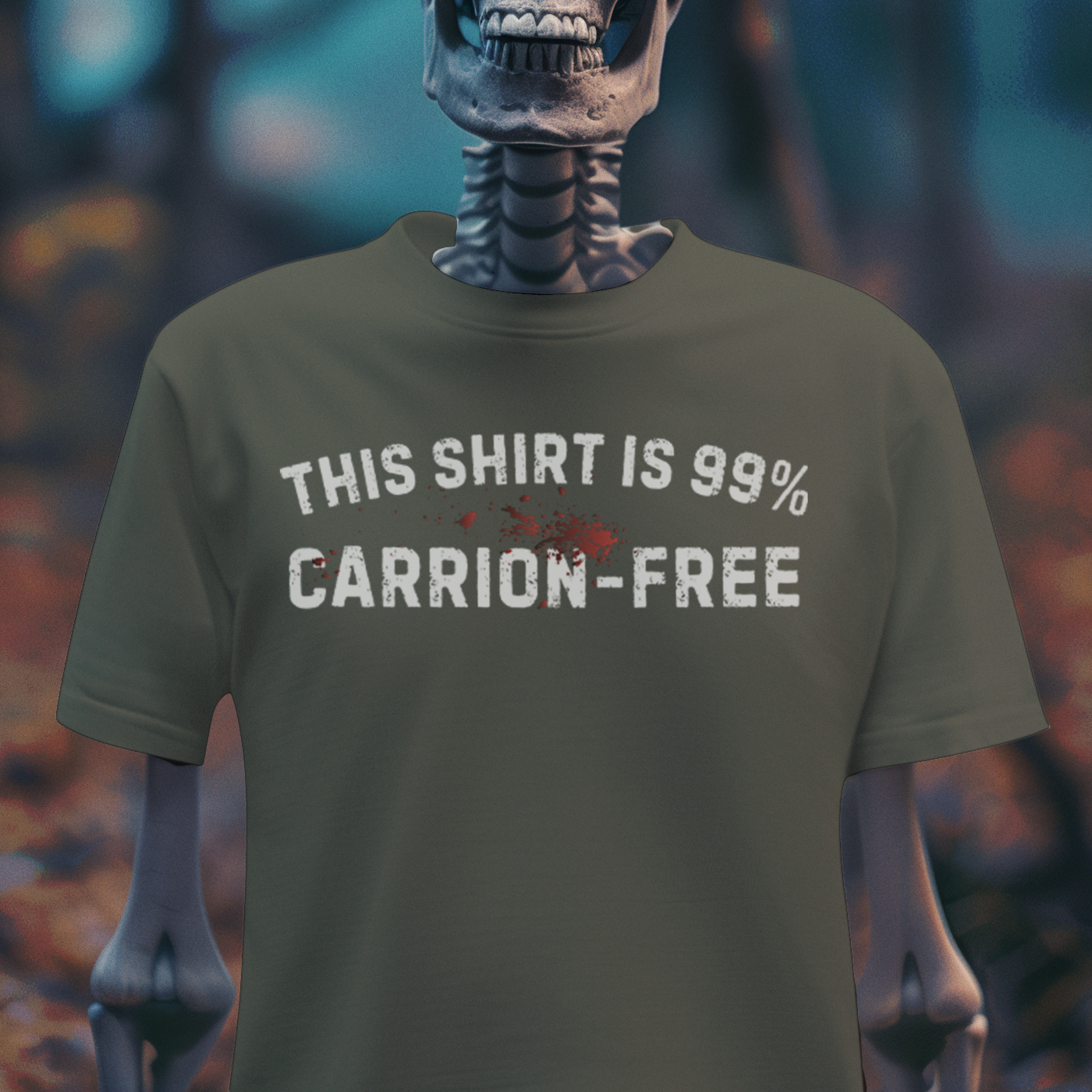 This Shirt Is 99% Carrion-Free – Dark Humor Gothic T-Shirt
