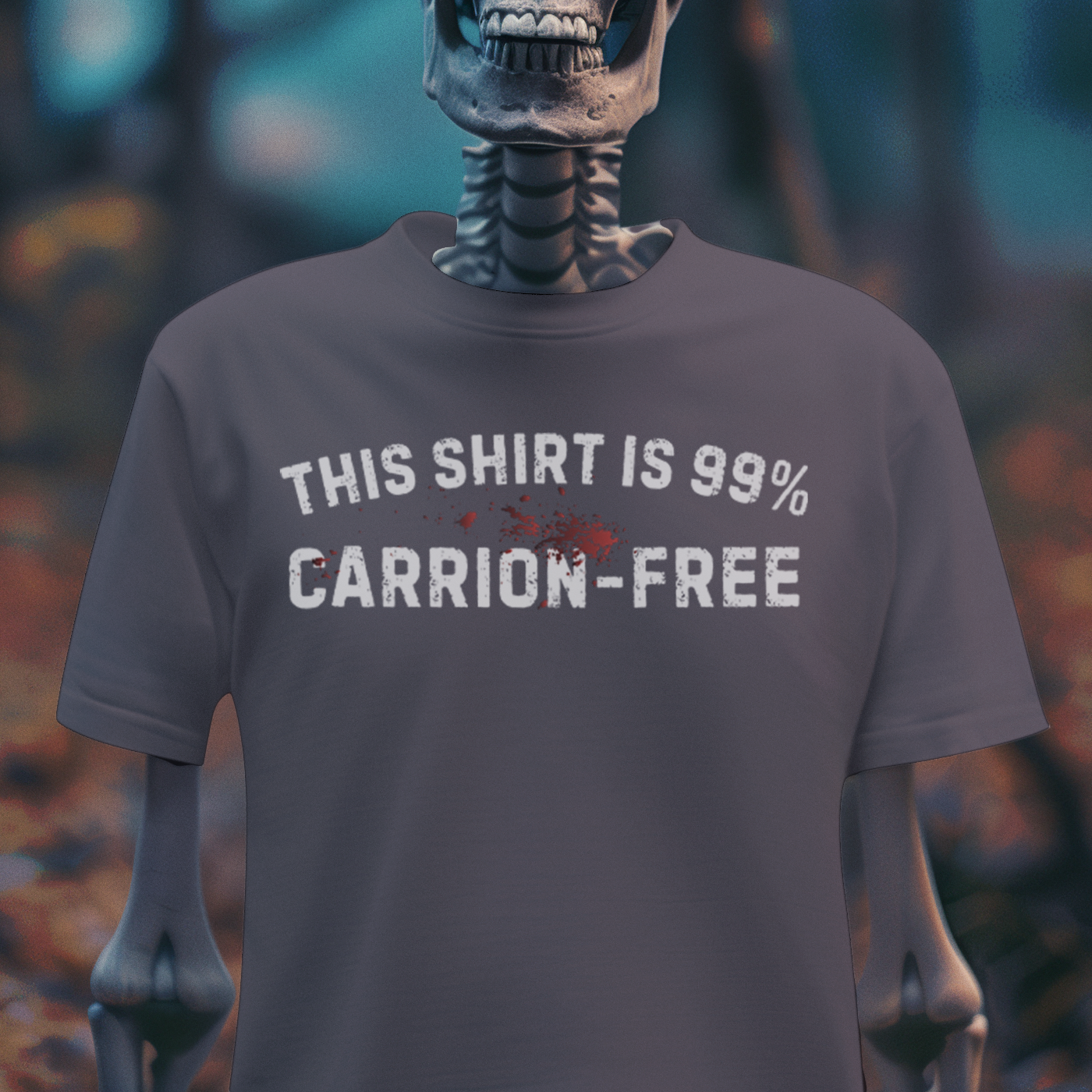 This Shirt Is 99% Carrion-Free – Dark Humor Gothic T-Shirt