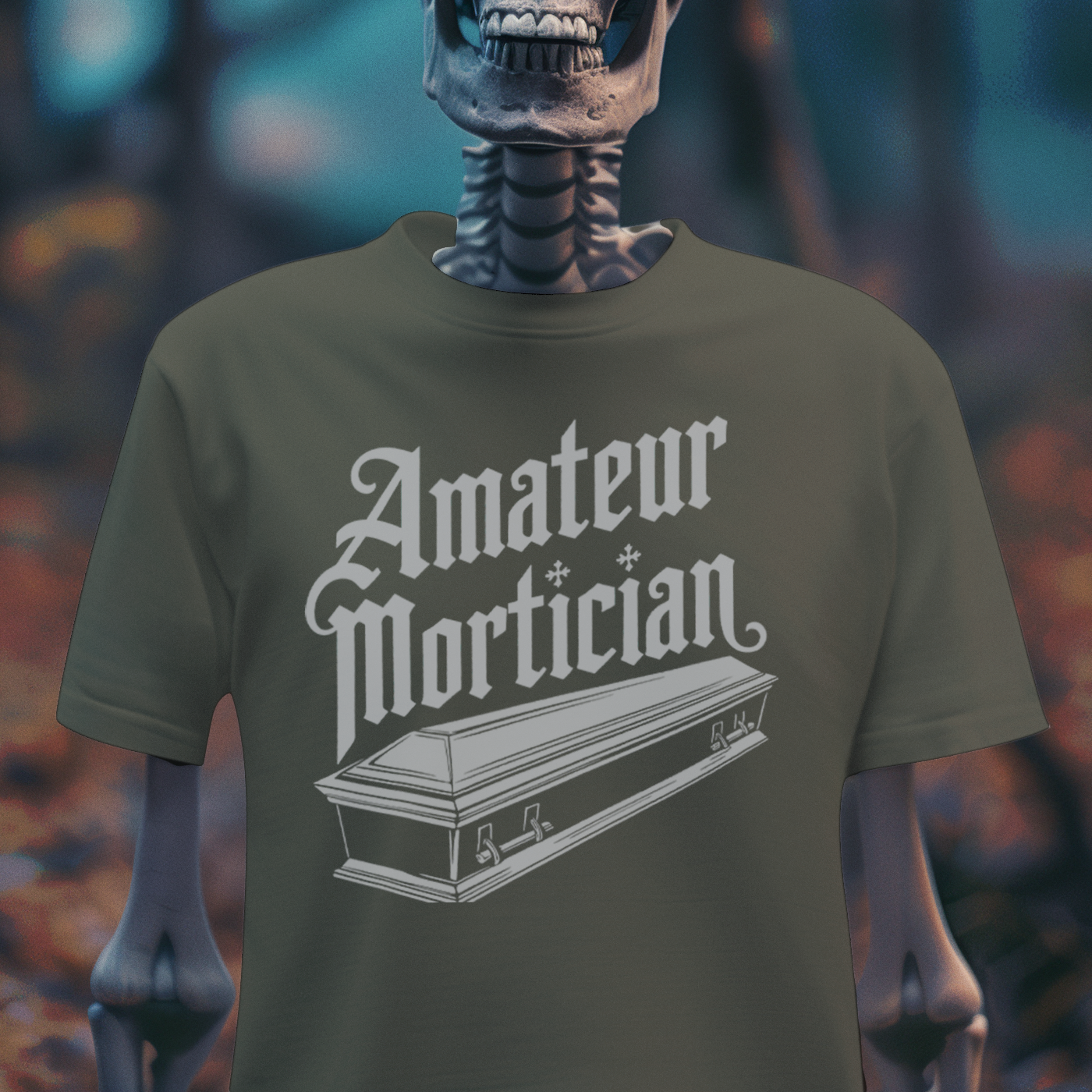 Amateur Mortician – Dark Humor Coffin Graphic Tee