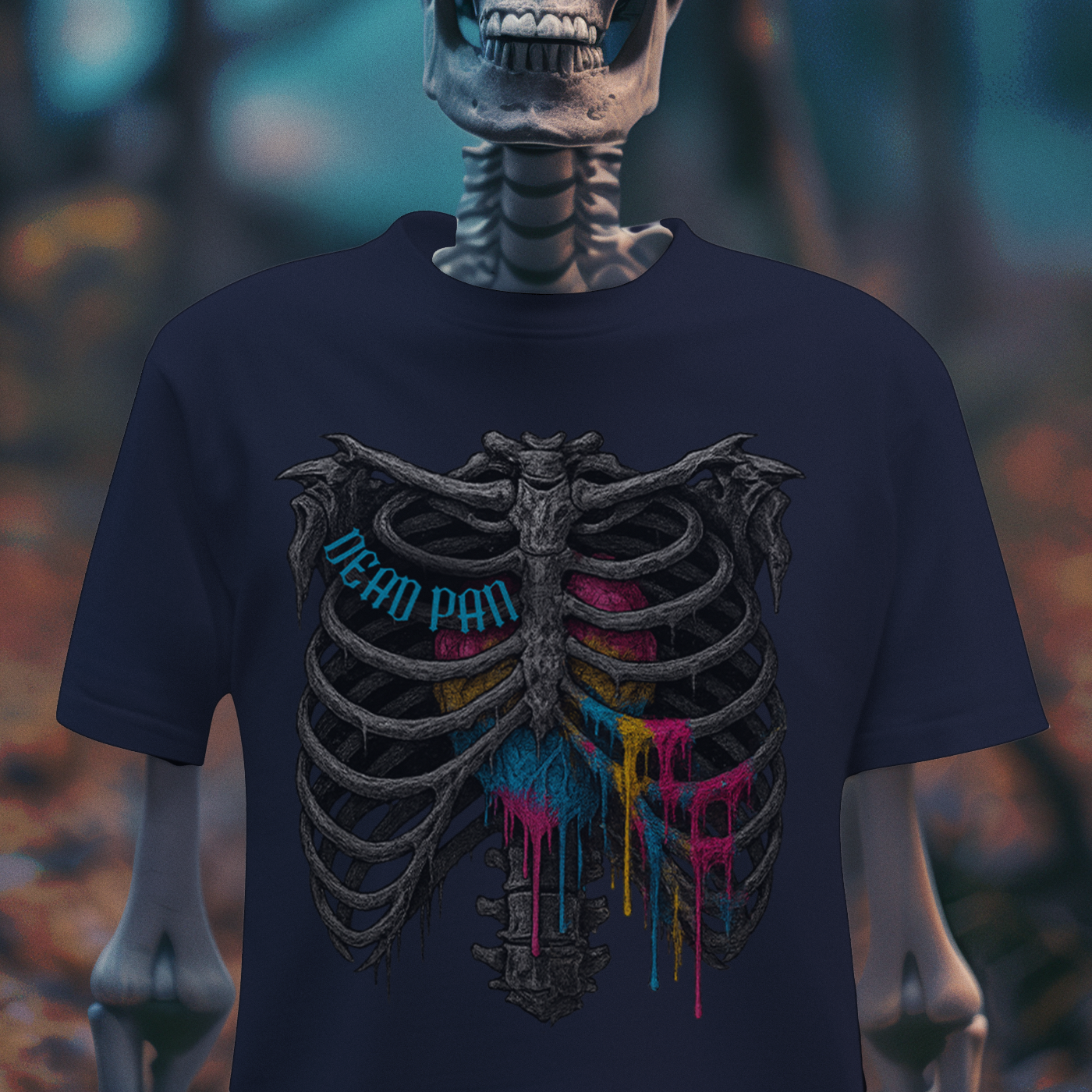 Pan Pride Rib Cage Heart – LGBTQ+ Gothic Graphic T-Shirt