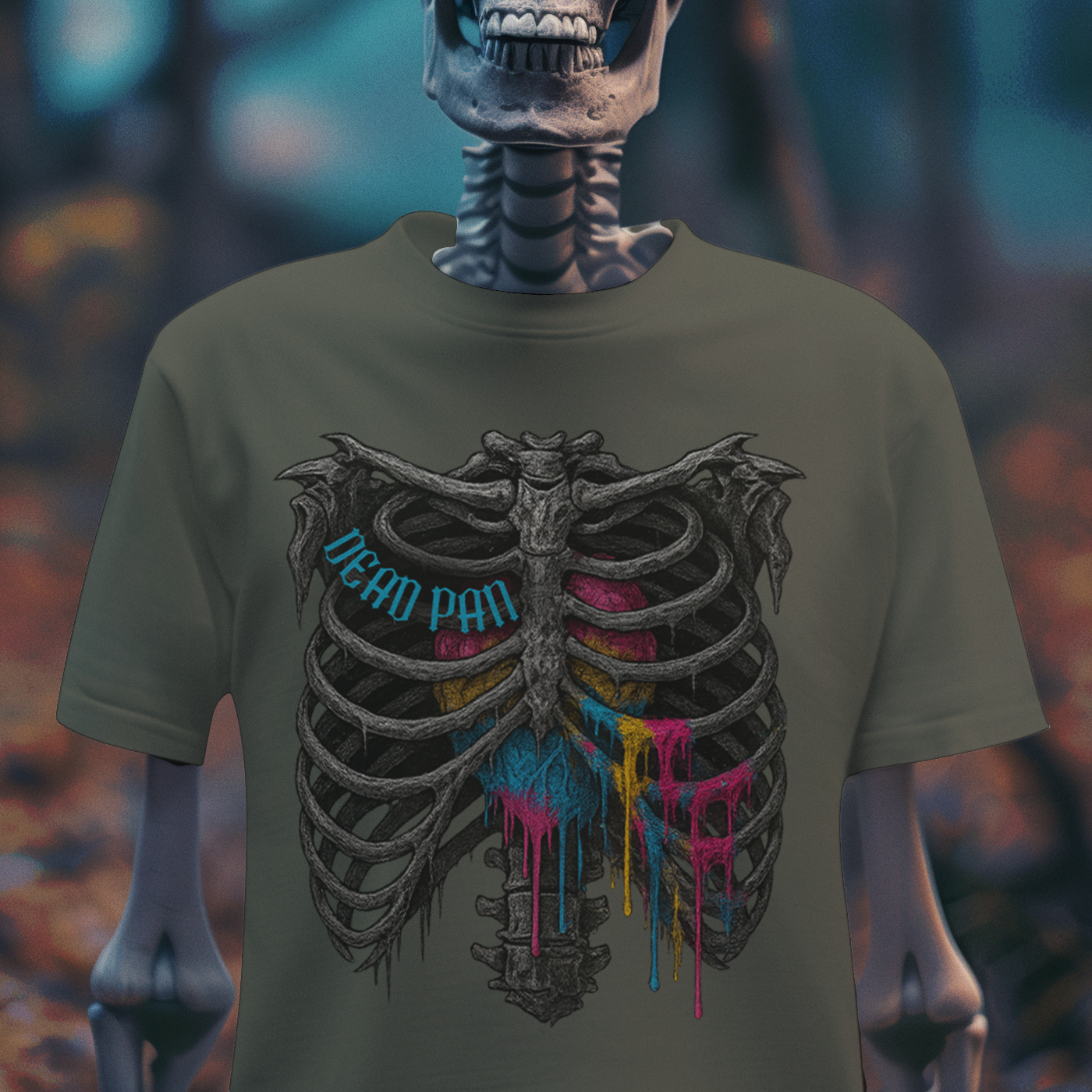 Pan Pride Rib Cage Heart – LGBTQ+ Gothic Graphic T-Shirt