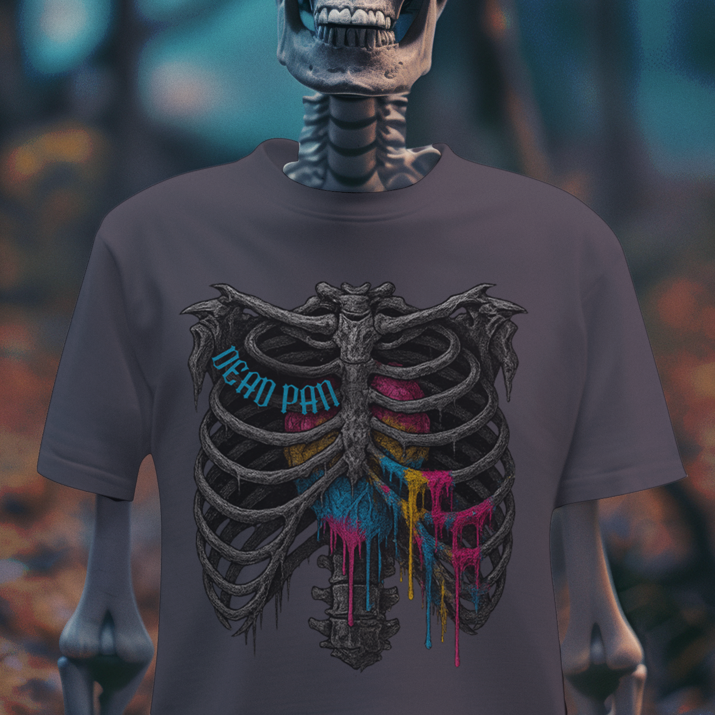 Pan Pride Rib Cage Heart – LGBTQ+ Gothic Graphic T-Shirt