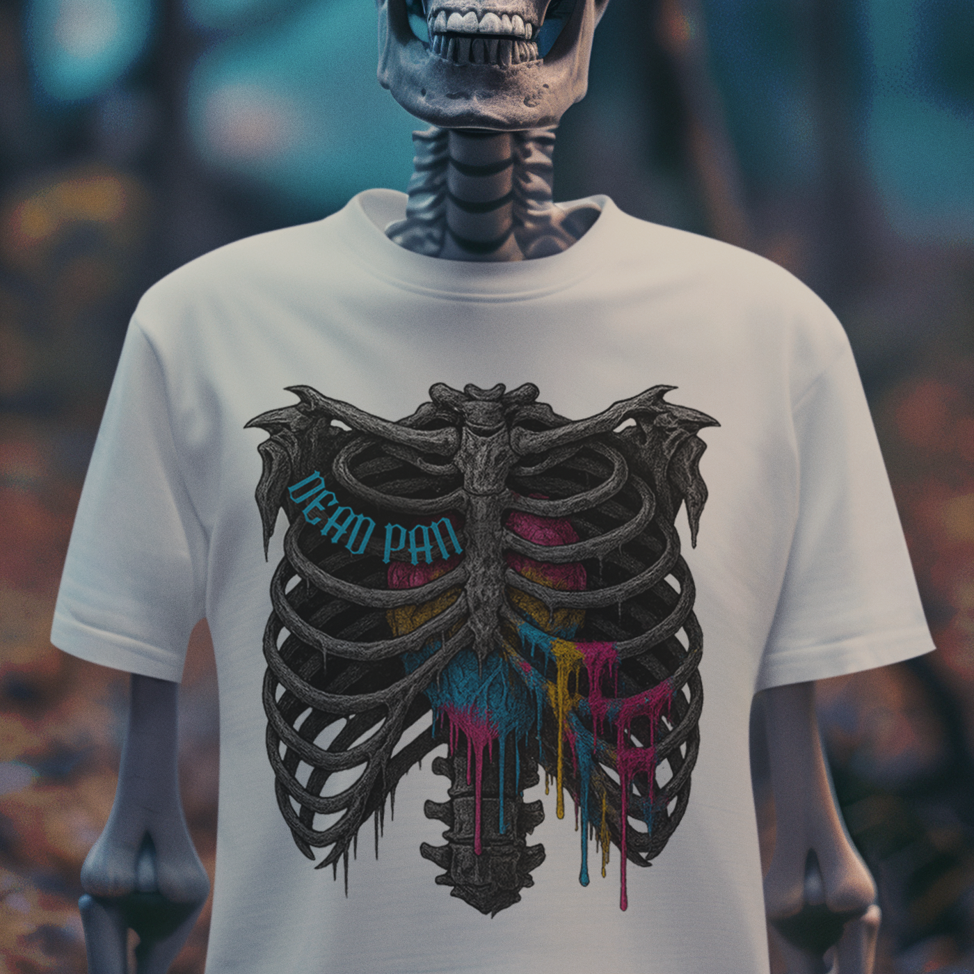 Pan Pride Rib Cage Heart – LGBTQ+ Gothic Graphic T-Shirt