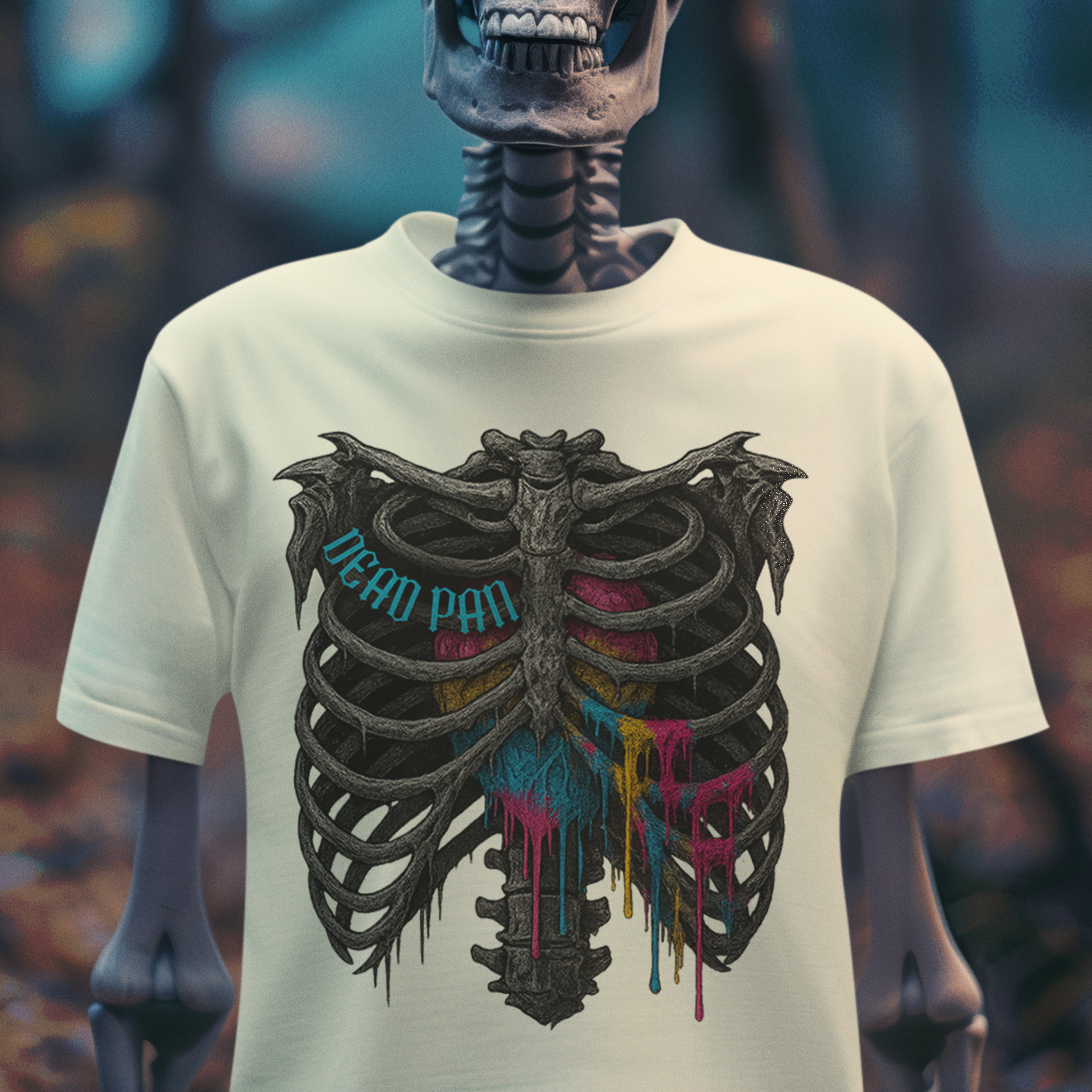 Pan Pride Rib Cage Heart – LGBTQ+ Gothic Graphic T-Shirt