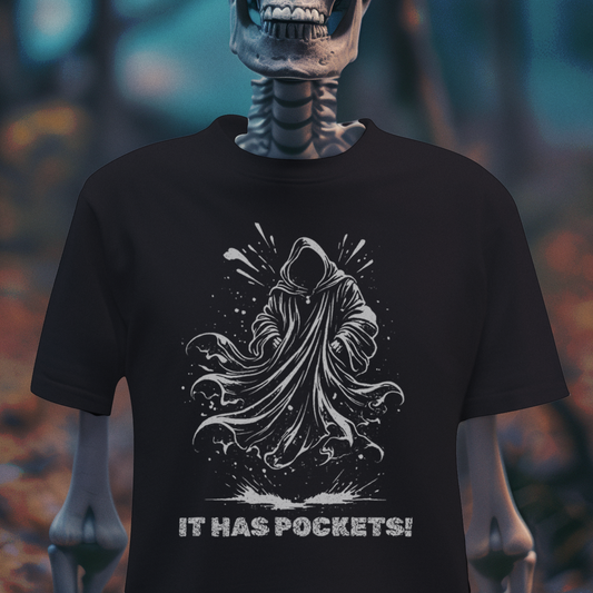 Grim Reaper “It Has Pockets!” – Dark Humor Tee