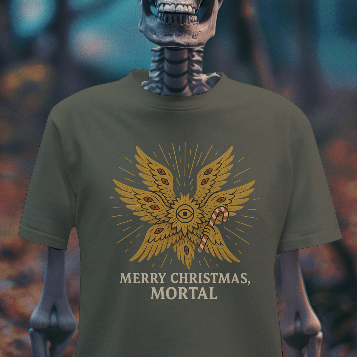 Seraphim Merry Christmas – Gothic Celestial Holiday T-Shirt