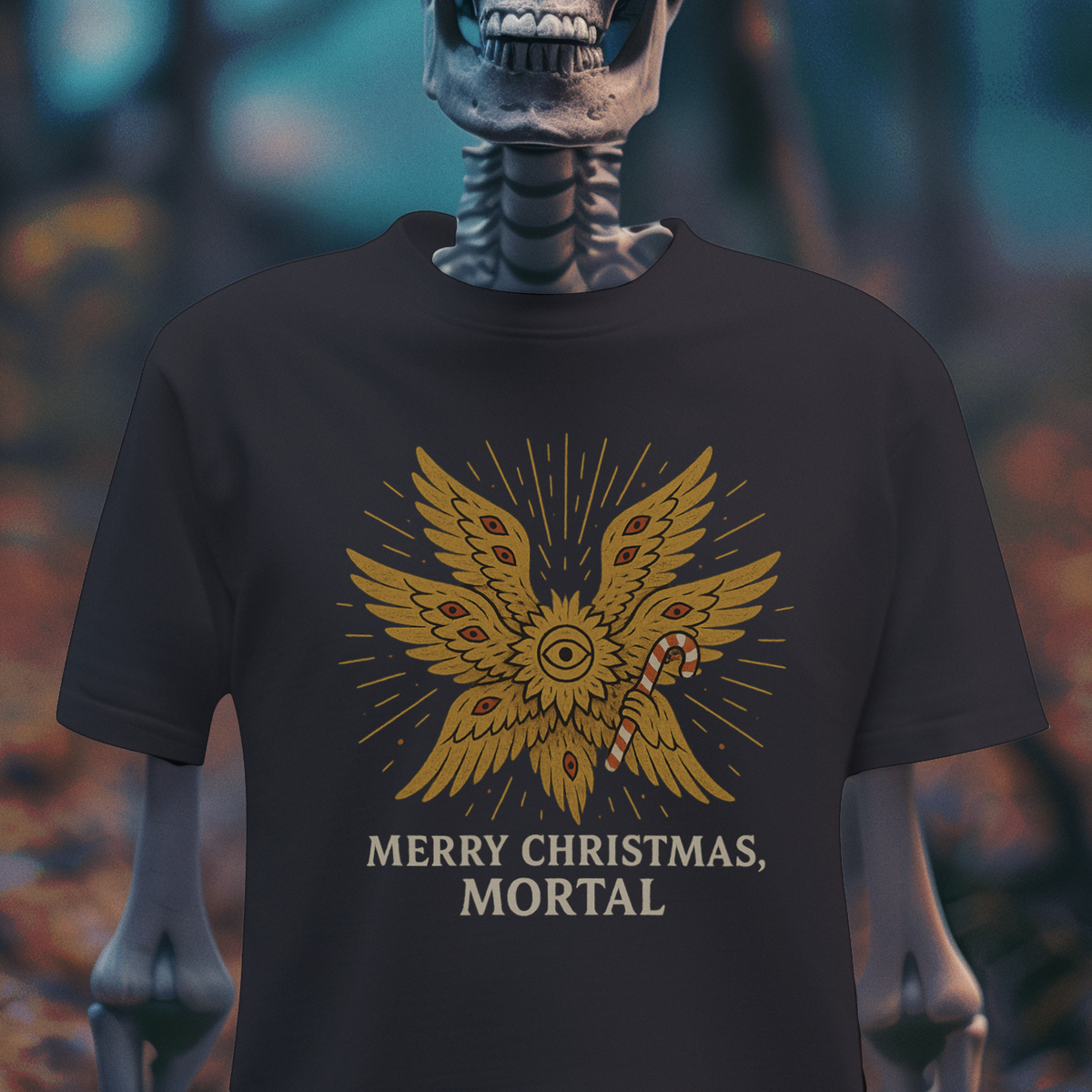 Seraphim Merry Christmas – Gothic Celestial Holiday T-Shirt